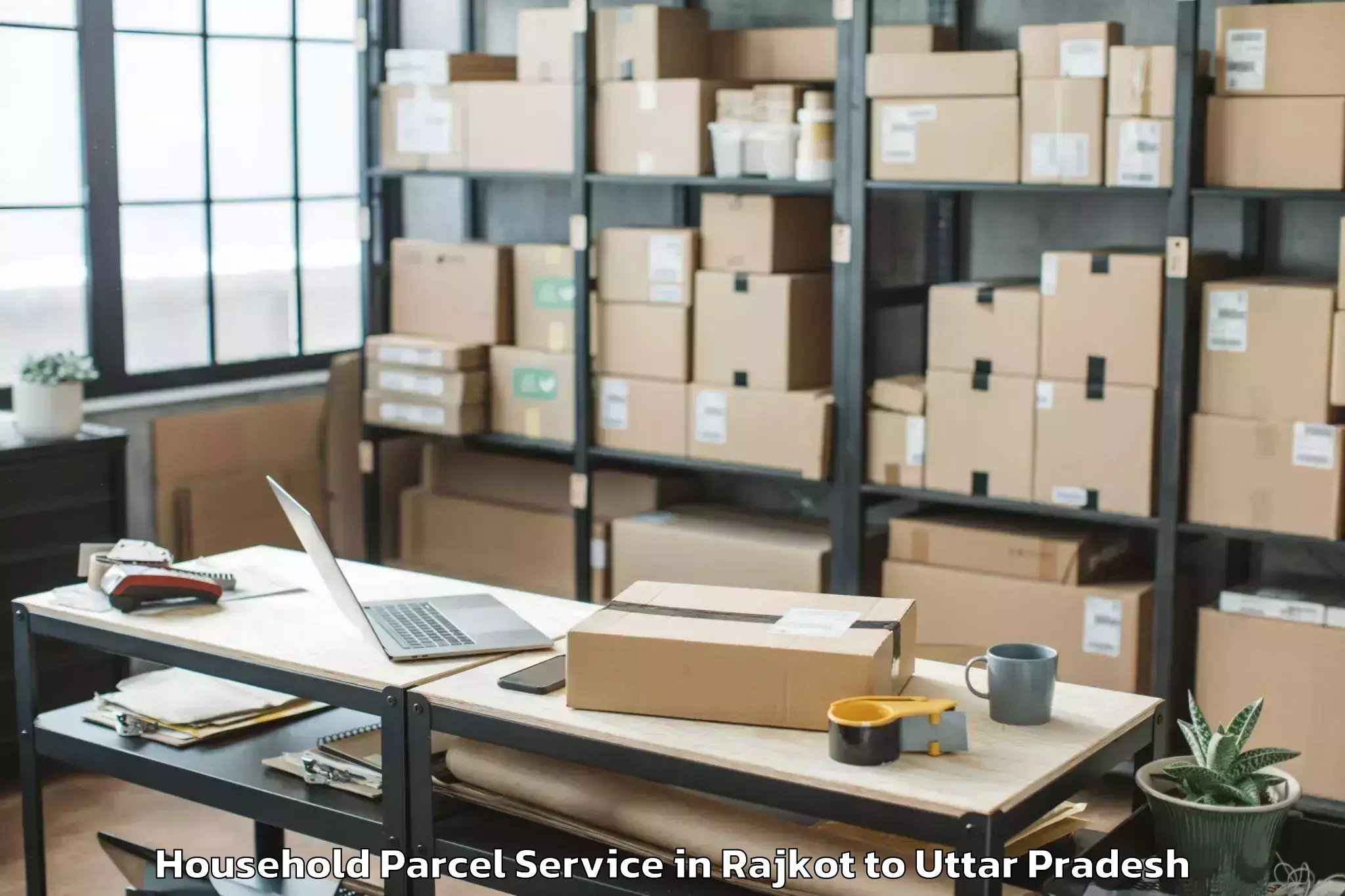 Easy Rajkot to Bhiti Household Parcel Booking